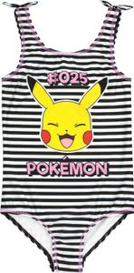 Pokemon - Badeanzug für Mädchen NS6220 (122) (Schwarz/Weiß/Pink)