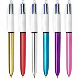 BIC Druckkugelschreiber 4Colours Shine farbig sortiert 12 Stifte