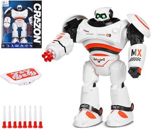 COSTWAY Intelligenter Roboter mit Schießen, Gehen, Rutschen, Tanzen & Programmierfunktion, Ferngesteuerter Roboter, Roboter Spielzeug für Kinder (Orange)