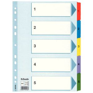 Esselte 100160 Ordnerregister DIN A4 Vollformat 1-5 weiß