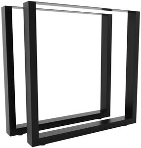 CLP 2er Set Tischbeine Velden aus Vierkantprofilen, Farbe:schwarz, Größe:70 cm