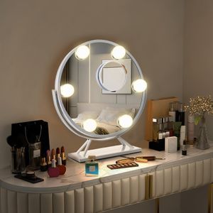Kozmetické zrkadlo so svetlom, kozmetické zrkadlo LED s 10-násobným zväčšením, zrkadlo so svetlom, kozmetické zrkadlo s osvetlením, nabíjateľné cez USB, profesionálne hollywoodske zrkadlo