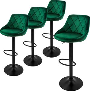 ML-Design 4er Set Barhocker Tresenhocker  360° drehbar, Gepolsterter Barstuhl mit Rückenlehne und Fußstütze, 62-82 cm