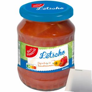 Gut& Letscho Paprika in Tomatensauce nach ungarischer Art (680g Glas) + usy Block