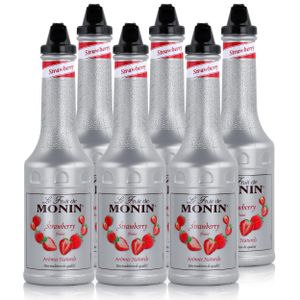 Monin Fruchtpüree Mix Strawberry Erdbeere 1L Cocktails Milchshakes (6er Pack)