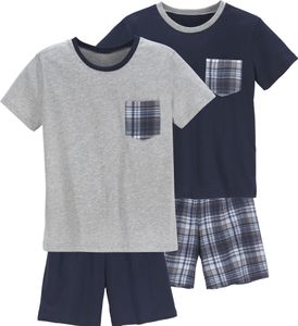 LE JOGGER Pyjama 4 er-Pack marine, grau-meliert Größe 170/176 LE JOGGER Pyjama 4 er-Pack marine, grau-meliert Größe 170/176