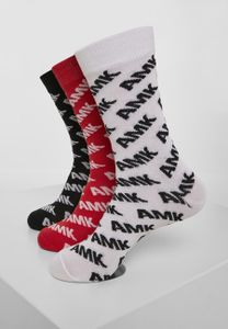 Ponožky Mr. Tee AMK Allover Socks 3-Pack black/red/white - 35–38