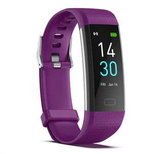 S5 Sportovní chytré hodinky pro muže Ženy Monitor srdečního tepu Fitness Tracker s dlouhou životností baterie Vodotěsné pro Android iPhone, fialová