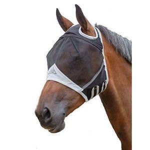 Shires - Pferde Fliegenmaske, Feines Netzmaterial, Öffnungen für die Ohren ER959 (Kleines Pony) (Schwarz)