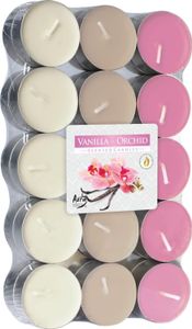 Nipter Teelichter Duft 30 Stück, Vanille - Orchidee, Duftteelichter 3 Farben, Duftkerzen, Brenndauer 4 Stunden