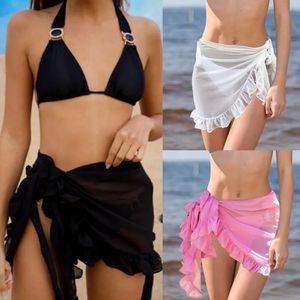 Frauen Bademode Bikini Cover Up Kleid Lady Wrap Sheer Rock Rüschen Sarong Strand.Rosa Frauen Bademode Bikini Cover Up Kleid Lady Wrap Sheer Rock Rüschen Sarong Strand.Rosa