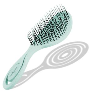 Chiara Ambra Bio Haarbürste ohne Ziepen, Entwirrbürste geeignet für Locken&lange Haare von Damen, Herren & Kinder,Kopfhaut Massagebürste,Nachhaltige Lockenbürste–Helltürkis