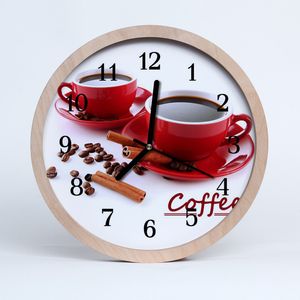 Holzuhr 20fi cm wanduhr - Tasse Kaffee