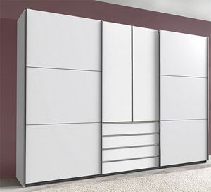 Dreh-/Schwebetürenschrank Kleiderschrank Magie 4-türig weiß 300cm