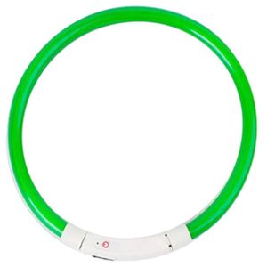 Blinkendes LED-Hundehalsband leuchtet leuchtendes Halsgeschirr wasserdichte Sicherheit USB wiederaufladbare Halskette für kleine mittelgroße Hunde Farbe Grün