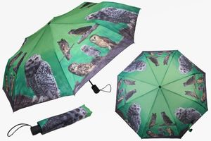 1 Taschenschirm Eulen, Automatikschirm Schirm Schirme Tiere Tier Eule Vögel
