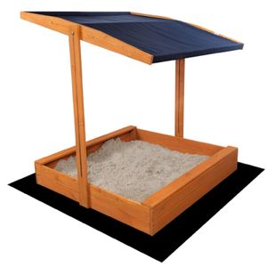Sandkasten Sandbox mit Dach Imprägniert Kiefer Holz Sandkiste Garten 120x120cm 9889