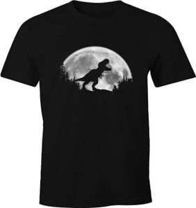 Herren T-Shirt T-Rex Tyrannosaurus Dinosaurier Fun-Shirt Outdoor Adventure Moonworks® schwarz 4XL