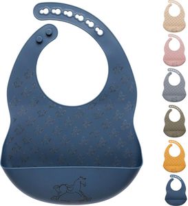Baby Silikon Lätzchen mit Auffangschale Dark Denim