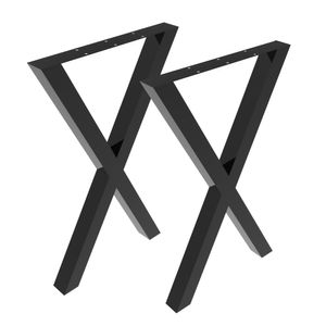 2 Stück Tischkufen  X Form 71*50cm Tischbeine Tischgestell Metall  für Esstisch Schreibtisch