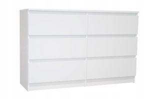 Kommode weiß mit sechs Schubladen, Schlafzimmer Flur, Schrank, Sideboard, Highboard, Breite 100 cm Höhe 77cm