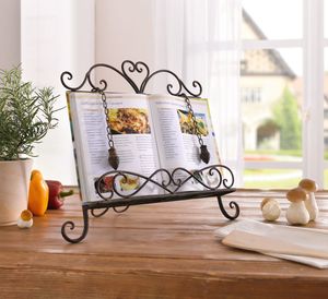 Kochbuch Ständer "Haute Cuisine" aus Metall Rost Design Antik Buch Halter Stütze