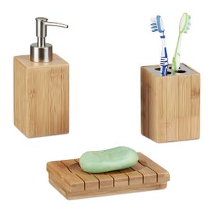 relaxdays Badaccessoires-Set braun