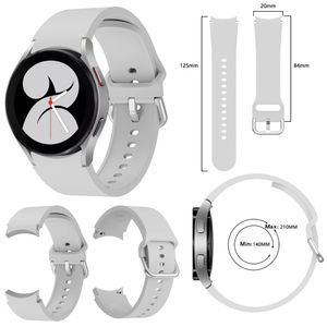 Für Samsung Galaxy Watch 4 40mm Uhr Kunststoff / Silikon Armband Ersatz Arm Band Grau