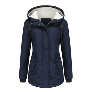 Damen Winterjacke Winterjacke Baumwolljacke Warme, verdickte Reißverschlusstaschenjacke (S-5XL)