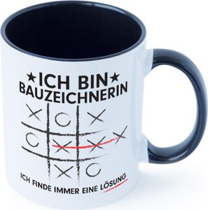 Lösung Finden: Bauzeichnerin | Zeichnerin Tasse Weiß Schwarz