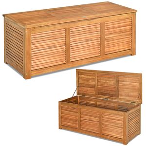 COSTWAY Zahradní box z akátového dřeva, 160 kg, úložný box, zahradní lavice, box na polštáře, box na polštáře, pro zahradu a dvůr, 120x45x45cm