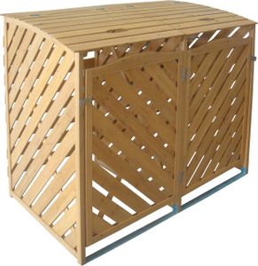 TrendLine Mülltonnenbox aus Holz für 2 x 240 l Mülltonnen