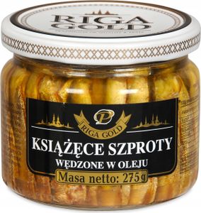 Geräucherte Sprotten im glas Riga Gold 275g