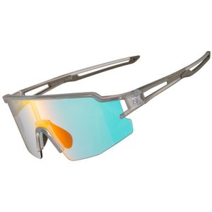 ROCKBROS Photochrom Brille Fahrradbrille Sportbrille Selbsttönend, Weiß