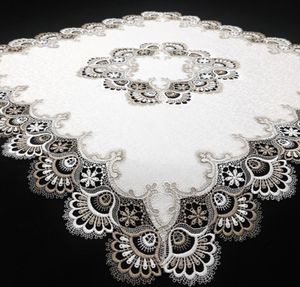 Spitzendecke / Mitteldecke / Tischdecke / Tischwäsche / Tischläufer / Tischdeko / Tafeldecke / Kissen / #8139 / Braun/ 85x85cm Rund