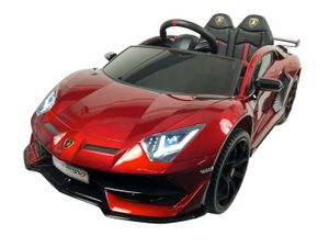 Kinder Elektroauto Lamborghini Aventador RC, 2.4 Ghz Fernbedienung - Kinderauto - Softstart  - Elektro Auto für Kinder (Rot)