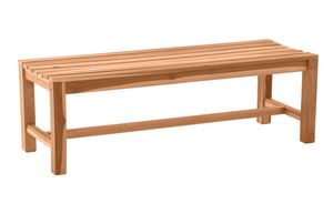 Möbilia Gartenbank 150 cm | Sitzbank 3-Sitzer aus Teak Holz | B 150 x T 42 x H 45 cm | natur | 11020009 | Serie GARTEN