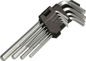 KOTARBAU® Zestaw nasadek szesciokatnych 9-czesciowy Klucz imbusowy przedluzony 1,5-10 mm Stal chromowo-wanadowa Klucz nasadowy szesciokatny przedluzony