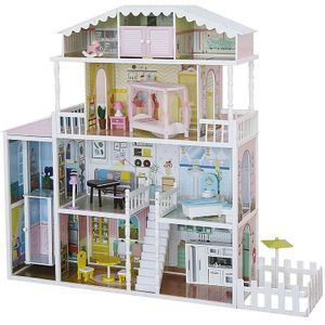 4iQ Puppenhaus aus Holz Monika, H=133 cm, 4 Ebenen, 6 Raume, 17 Accessoires!