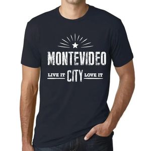 Herren Grafik T-Shirt Live It Love It Montevideo Öko-Verantwortlich Vintage Jahrgang Kurzarm Lustige Druck Geburtstag Geschenk Mann