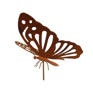 Gartenstecker Rost Riesen Schmetterling 80cm Spannweite Beetstecker Topfstecker Metall Rost Gartendeko Edelrost rostige Dekoration Gartendekoration