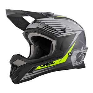 Oneal 1Series Stream V21 Motocross Helm Farbe: Grau/Gelb, Grösse: L (59/60)