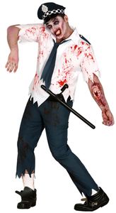 Kostým zombie policajta pre mužov veľkosť M-L, veľkosť:M