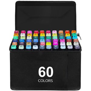60 Farbige Graffiti Sketch Stift Fettige Mark Farben Marker Metallic Marker Pens