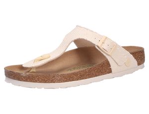 Birkenstock Damen Pantolette, beige(vegancanvaseggshell (11636)), Gr. 43