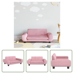 The Living Store Kindersofa Rosa 70x45x33 cm Samt