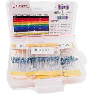 AZ-Delivery Bausätze & Kits Widerstände Resistor Kit 525 Stück Widerstand Sortiment, 0 Ohm -1M Ohm, 1x Kit