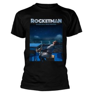 Elton John - "Rocketman Based On A True Fantasy" T-Shirt für Herren/Damen Unisex RO7137 (XXL) (Schwarz)