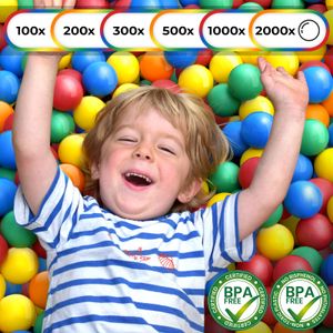 Infantastic® Babybälle für Bällebad - 300 Stück, Ø 5.5cm, BPA frei, Rot, Blau, Gelb, Grün und Orange - Bälle, Kinderbälle, Plastikbälle, Spielbälle, Bällepool