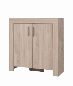 Furniture24 Kommode 100/106/42 cm CEZAR 9 Schrank 2 Türtiger Wohnzimmerschrank Schränkchen Sonoma Eiche